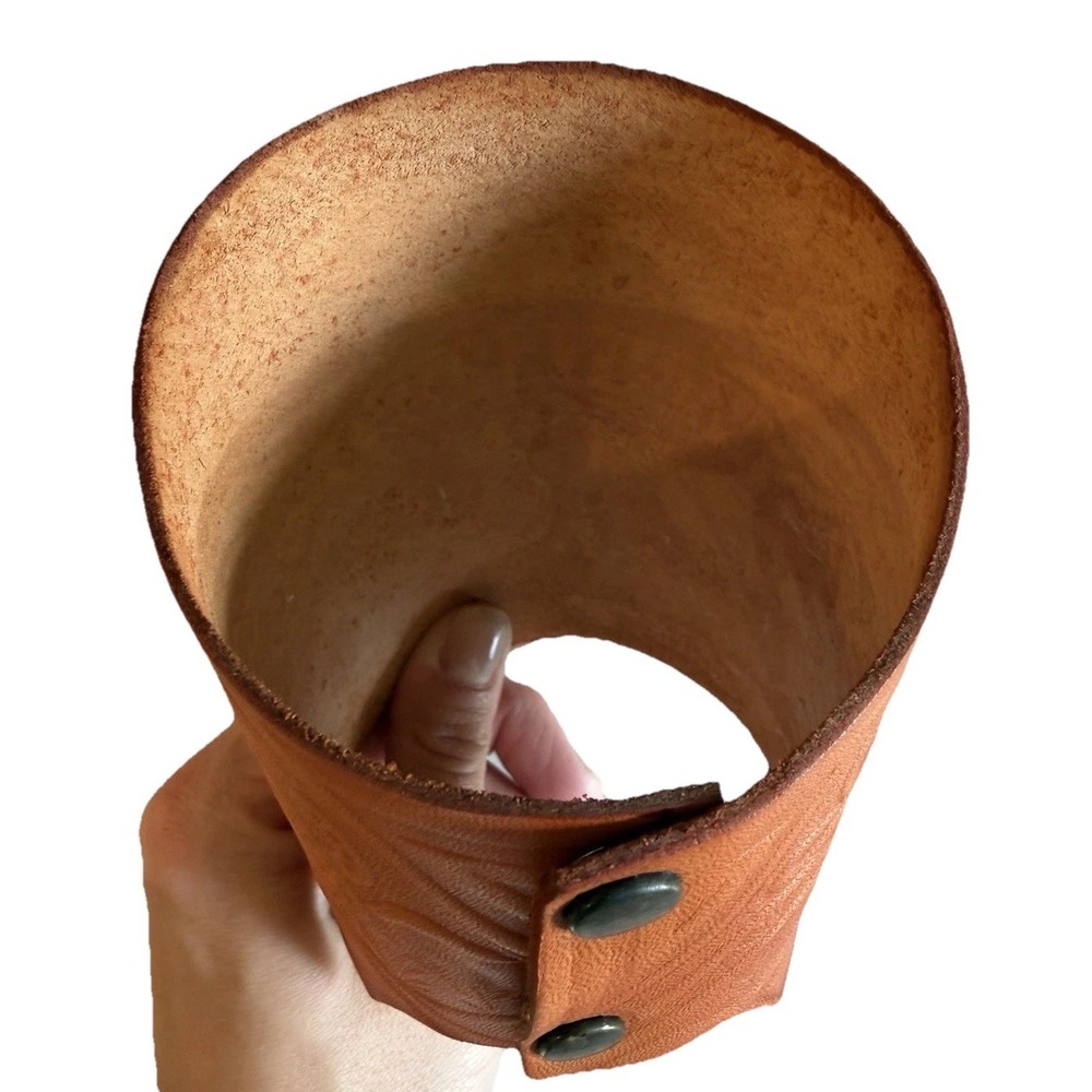 VTG Monterrey Embossed Leather Koozie Brown Snap Wrap Beer Bottle Holder Sleeve - Picture 5 of 8